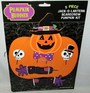 HALLOWEEN PUMPKIN BUDDIES 5 Pieces JACK-O-LANTERN/SCARECROW Pumpkin Kit - Picture 1 of 1