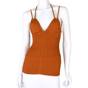Dion Lee Ribbed Layered Pointelle Camisole Top Size S 8 Damaged As Is - Picture 1 of 10