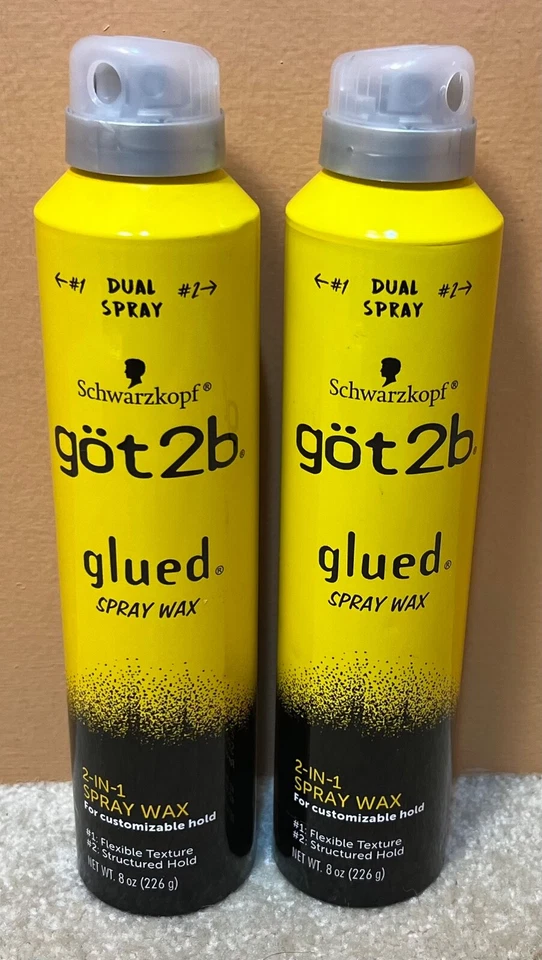 2 NUEVAS cera en aerosol pegada Schwarzkopf Got2b con boquilla doble 2 en 1, 8 oz cada una Foto 1 de 1
