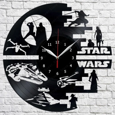Reloj de Pared Disco Vinilo Star Wars 12"" (30 cm) Fan Art Decoración Vinilo Cerradura 304 Foto 1 de 4