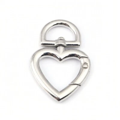 Karabiner Herz mit Drehgelenk, silber, 47x32mm 1 Stück V438 - Bild 1 von 3