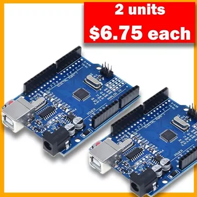 2 units-Compatible with Arduino UNO R3 IDE, ATmega 328P CH340 Development Board