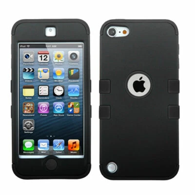 iPod Touch 5th 6th & 7th Generation - BLACK Armor High Impact Hybrid Cover Case - Image 1 of 4