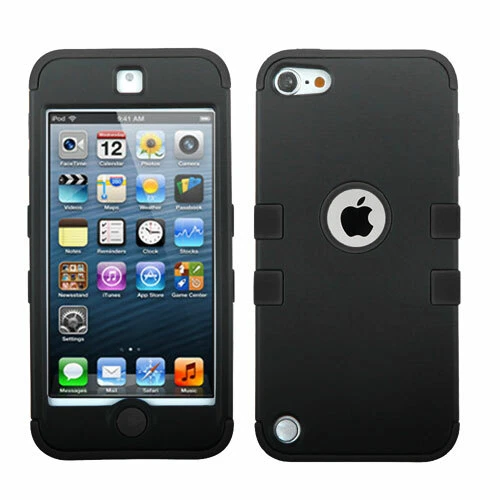 iPod Touch 5ta 6ta y 7ma Generación - Funda Híbrida NEGRO Armadura Alto Impacto Foto 1 de 4