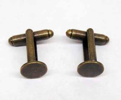 12 gemelos de latón antiguos almohadilla plana en blanco de 10 mm ~ gemelos ~ hallazgos SteamPunk Foto 1 de 3