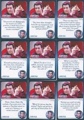 Tarjeta de A&I de Star Trek The Next Generation #52 Kivas Fajo con TODAS LAS 9 variaciones  Foto 1 de 2