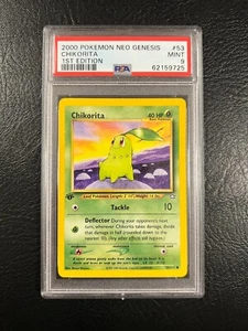 Pokemon Neo Genesis #53 - Chikorita - MINT - 1st Edition - PSA 9! - Picture 1 of 4