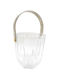Vtg Mikasa Park Lane Crystal 5 7/8" Ice Bucket w/ Handle Barware Heavy Icebucket - Picture 1 of 6