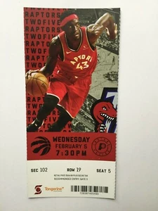 TORONTO RAPTORS VS INDIANA PACERS FEBRUARY 5, 2020 TICKET STUB - Picture 1 of 1