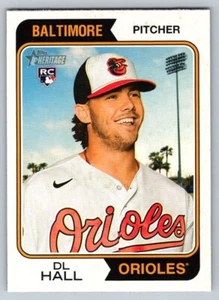 DL HALL 2023 TOPPS HERITAGE BASEBALL ROOKIE CARD #189 ORIOLES - Picture 1 of 2