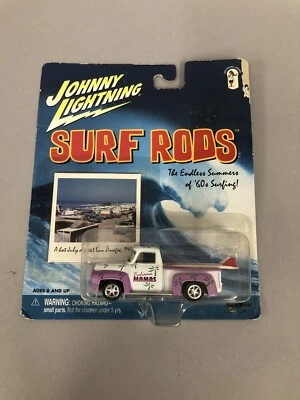 Johnny Lightning - Cañas de Surf - Camioneta - Bahama Mamas - Blanco/Púrpura Foto 1 de 3