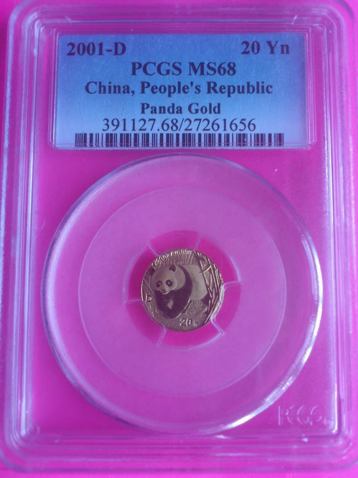 2001 "D" CHINA GOLD  PANDA  20 YUAN PCGS MS68  COIN - Image 1 of 1
