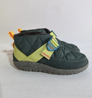 Botas sin cordones acolchadas para niños Chaco verde/amarillo talla 3 Foto 1 de 4
