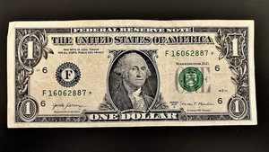 FANCY SERIAL NUMBER $1 DOLLAR BILL STAR NOTE / 250K RUN RARE ! / 2017A FT WORTH - Picture 1 of 2