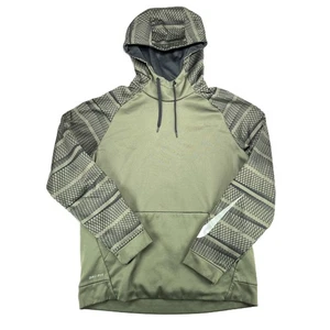 Nike Dri-Fit Hoodie Olive Green Graphic Sleeves Men's Pullover Sweatshirt - Picture 1 of 8