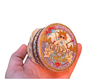 Queen for a Day Trinket Gift Box Round Decorative Jewelry Whimsical Junie B Jone - Picture 1 of 4