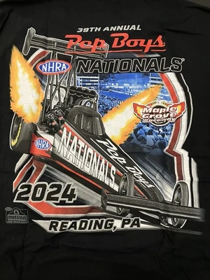 NHRA DRAG RACE ОФИЦИАЛЬНЫЙ 2024 PEP МАЛЬЧИКОВ NATIONAL черный событие футболка размер XL - Изображение 1 из 4