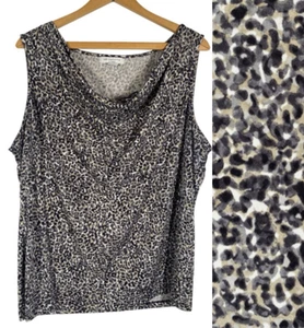Liz Claiborne Tanktop 2X Reise Strick Animal Print U-Ausschnitt Romantisch Glamourös - Bild 1 von 11