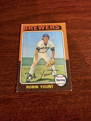 Tarjeta de novato Robin Yount Topps #223 1975 patio. En muy buen estado Foto 1 de 2
