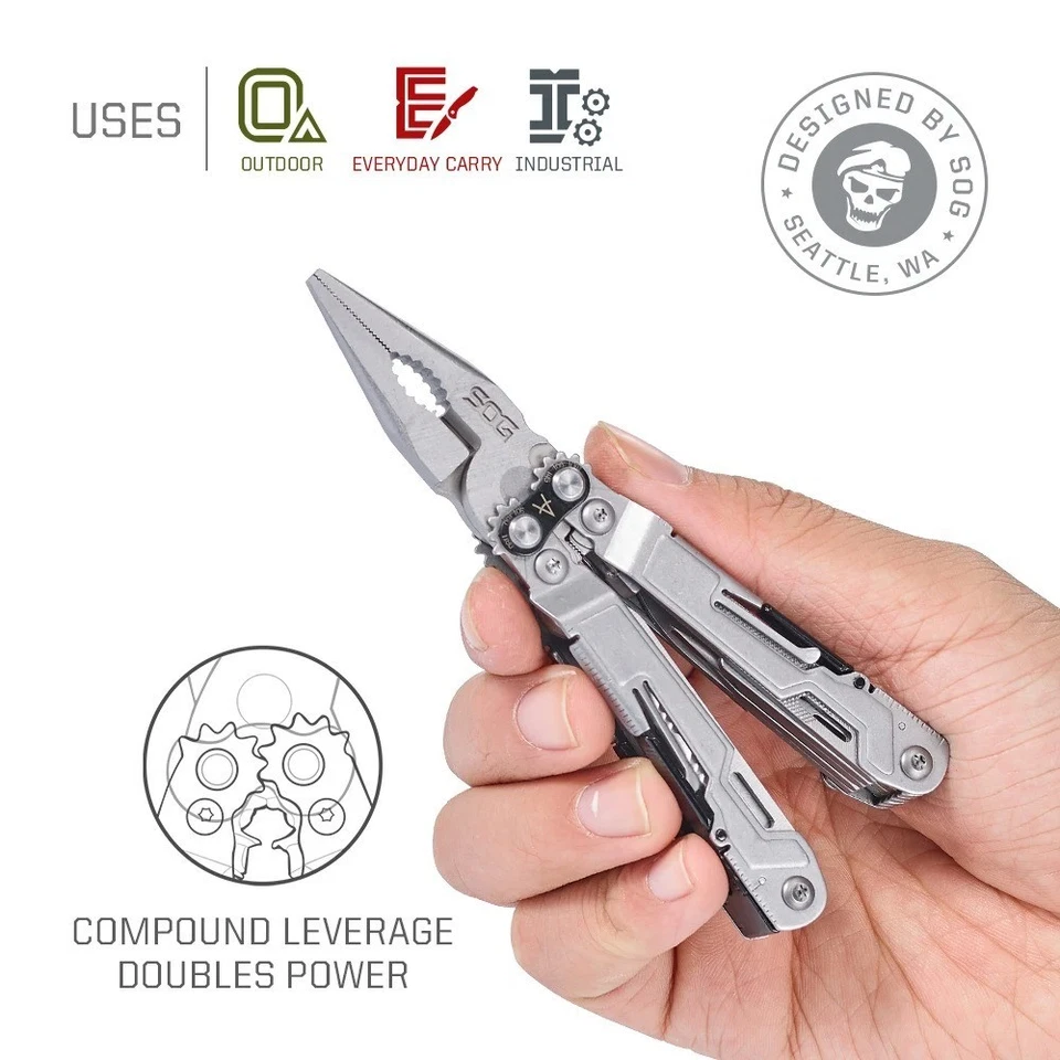 SOG 18-in-1 Multitool Klappzange – Mini EDC-Werkzeug mit Schere & Tasche, Campin - Bild 1 von 4
