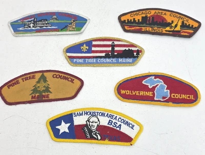 Lot Of 6 Boy Scout BSA CSP Shoulder Patches From Mix Of Councils - Image 1 of 4