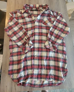 Lauren Ralph Lauren - "Su" Camisa de Dormir Roja Blanca. Franela a cuadros talla XL - Imagen 1 de 6