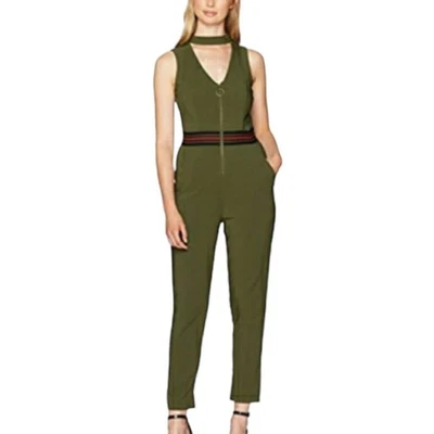 XOXO Zip Front Choker Jumpsuit Slim Sleeveless V-Neck Sexy Cocktail Green XXL - Image 1 of 4