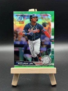 2019 Bowman Chrome Ronald Acuna Jr. 7/99 True Green Refractor Braves!! - Picture 1 of 2