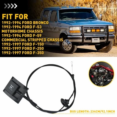 Liberación de pestillo de capó para cable Ford F150 1992-1997 F250 F350 Bronco F2TZ16916A Foto 1 de 4