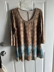 TENCOLE Damen Bluse braun mit Paisley mehrfarbig Gr. XL . - Bild 1 von 5