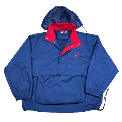 Vintage Tommy Hilfiger Jacket Men XL Blue Pullover Windbreaker Anorak 90s Hooded - Image 1 of 4