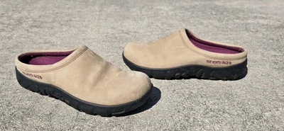 THE NORTH FACE WOMENS TAN BROWN SUEDE LINED SLIP ON MULES SIZE 7 - Image 1 of 4