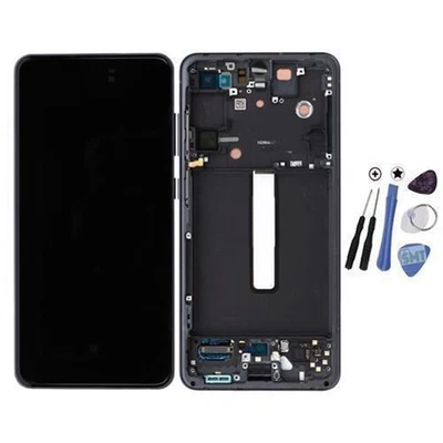 Original Samsung Galaxy S21 FE G990B AMOLED Display Touchscreen Rahmen Schwarz