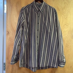 Cutter & Buck Signature Collection Brown Striped  Button Down Shirt Mens Size XL - Picture 1 of 9
