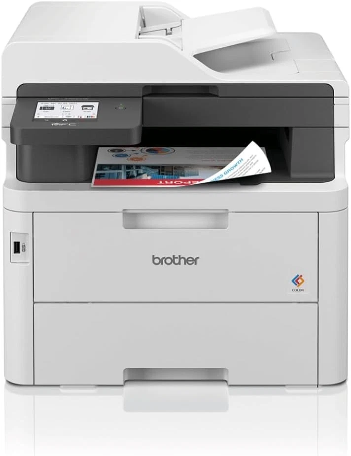 All-in-One Colour LED Printer A4 USB Wi-Fi Duplex Grey Office - Image 1 of 4