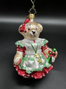 2004 CHRISTOPHER RADKO MUFFY VANDER BEAR ALICE IN WONDERLAND 3010937 4.5" ORNAME - Picture 1 of 8