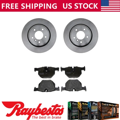 Rotores de freno traseros + pastillas de freno metálicas y herrajes para BMW 525i 2004-2006 Foto 1 de 4