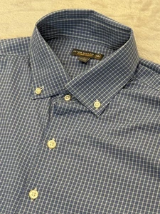 Camicia Peter Millar uomo grande blu bianca a quadri estiva comoda con bottoni golf - Foto 1 di 10