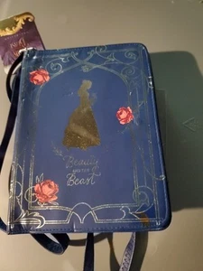 Disney Beauty and the Beast Book Shaped Purse Crossbody Bag Blue - Picture 1 of 5