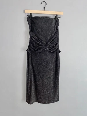 Vestido LBD grande MISS AVENUE sem alças cintilante festa ano novo feriado - Imagem 1 de 4