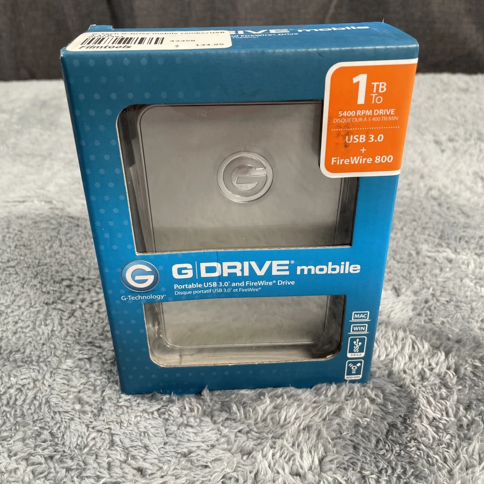 G-Technology 1TB G-Drive Mobile USB Portable External Hard Drive Mac Apple PC - Image 1 of 4