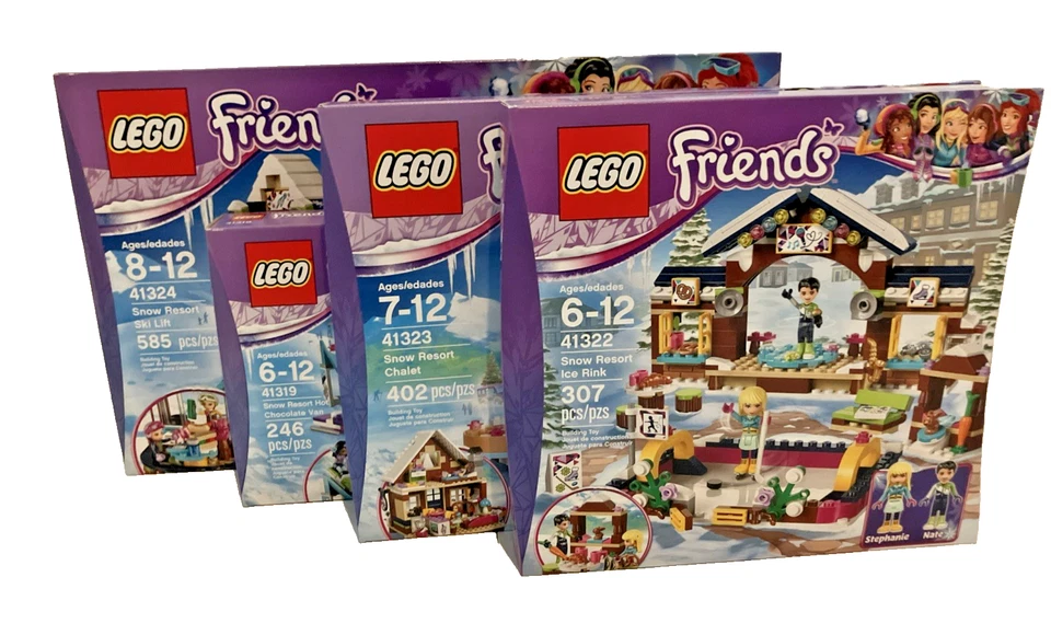 Lot LEGO Friends Snow Ski Resort  Sets 41322,  41323,  41324, 41319 SEALED NEW - Image 1 of 4