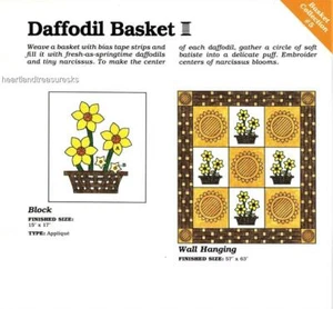 Daffodil Basket Spinning Spools Wall Quilt Pattern w/ Flexible Templates - Picture 1 of 1