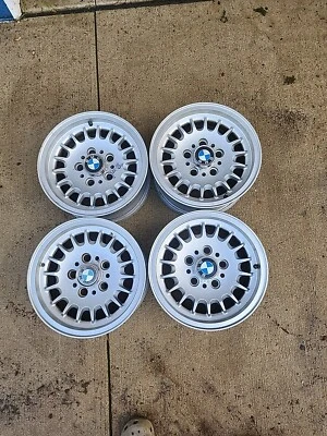 Juego de llantas delanteras traseras de fábrica de 14"" 5 tacos E28 528e 535I 525i E24 BMW OEM #42 Foto 1 de 4
