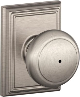 Schlage F40 AND 619 ADD Andover Door Knobset Addison Bed & Bath In Stain Nickel - Image 1 of 3
