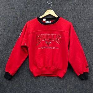 Chicago Bulls NBA Lee Sport Youth Medium Pullover Sweatshirt Red Fleece 90s - Picture 1 of 12