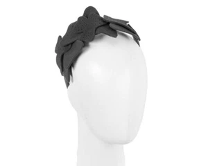Small Black felt autumn & winter racing fascinator headband Max Alexander RRP$99 - Foto 1 di 5