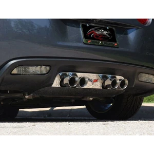 ACC Exhaust Filler Panel Flags Logo fits 2005-13 Corvette w/OE Exhaust-Polished - Picture 1 of 9