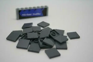 Lego (c) 25x płytki - 2x2 ciemnoszare - 3068b - dark blueish tile 2 x 2 - płytki - Zdjęcie 1 z 1