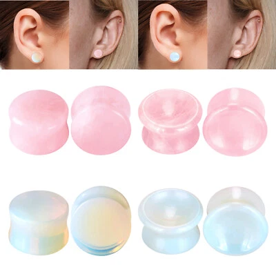 8Pcs Mix Stone Ear Plugs 2G-5/8" Saddle Double Flared Ear Gauges Kit Earrings - Imagem 1 de 4